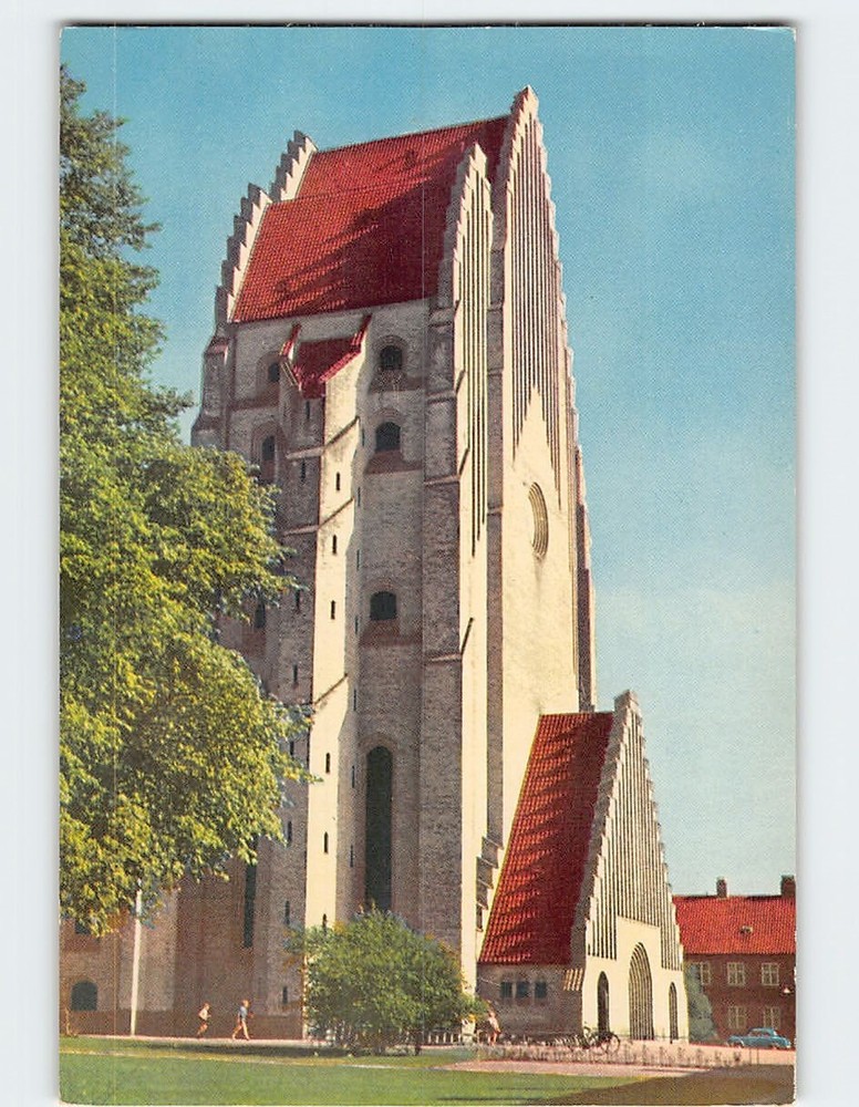 Postcard Grundtvig's Church Copenhagen Denmark