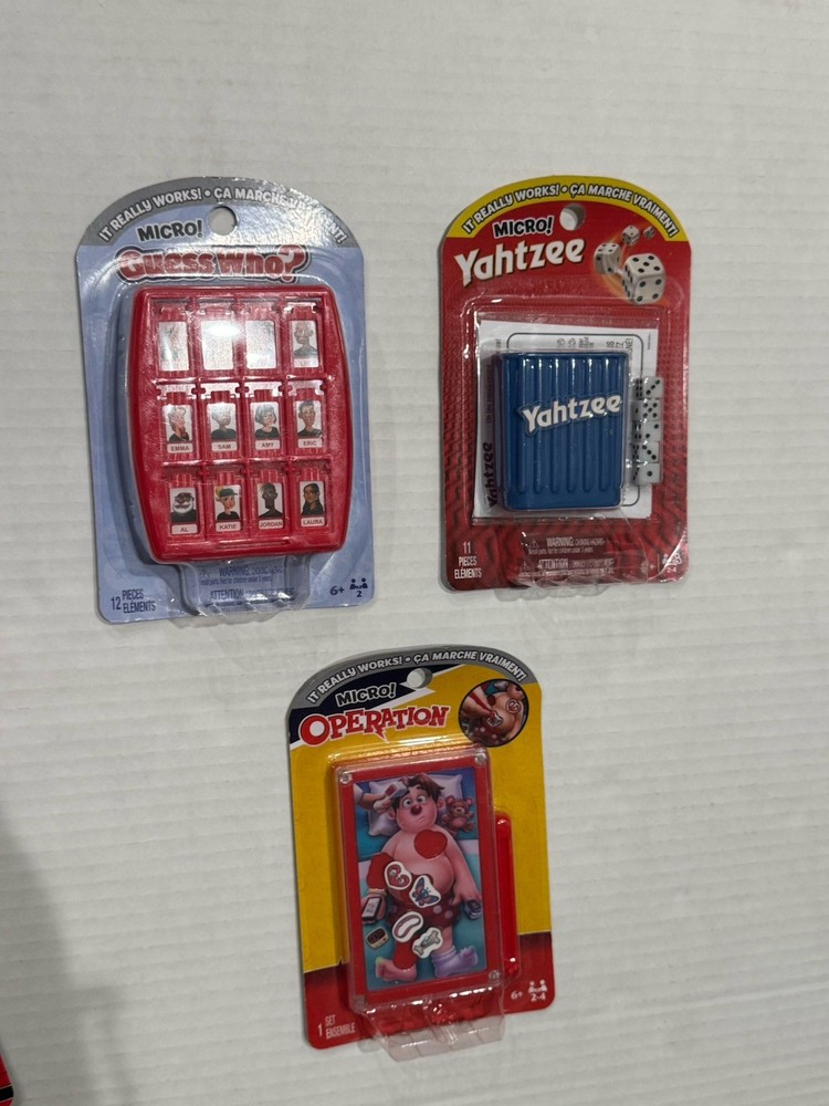 **BRAND NEW HASBRO** Micro Yahtzee, Operation & Guess Who  games