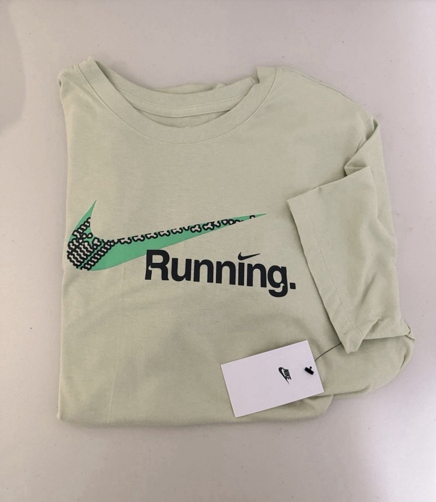 Nike Men's Light Green Graphic Print Logo Crew Neck  T-Shirt Size M *NEW w/Tags*