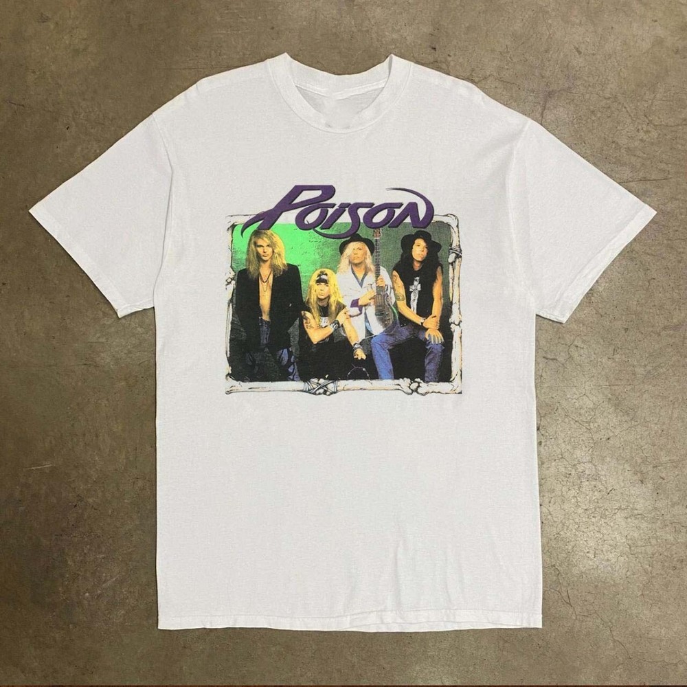 Poison Band Concert T Shirt 1side reprint white color BL866