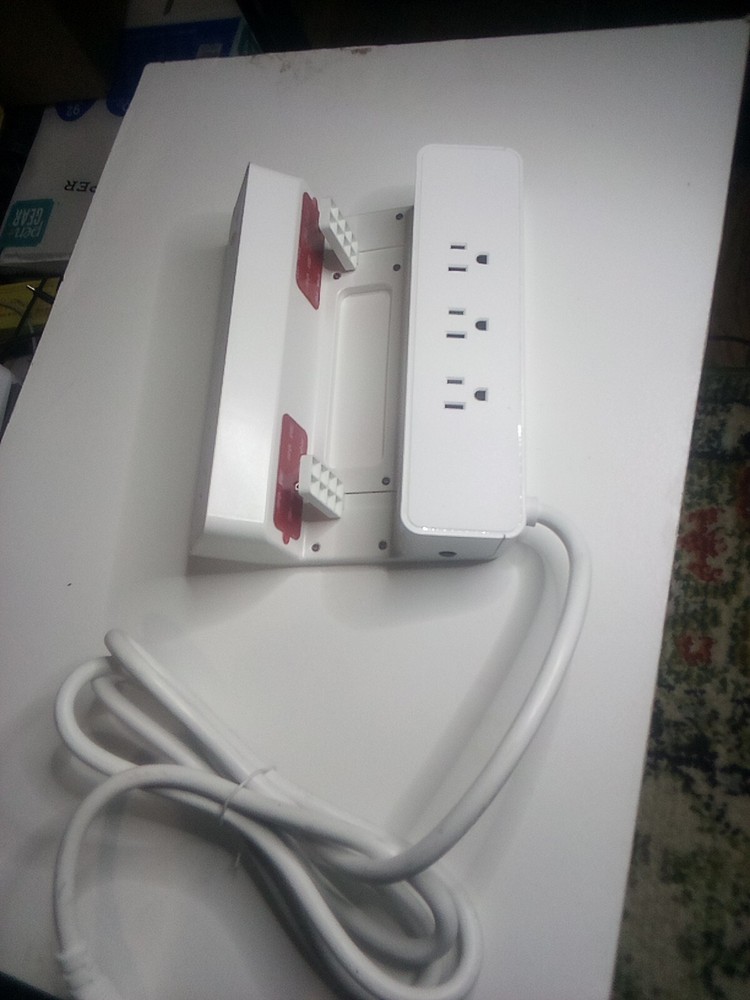 Dual Layer Desk Clamp Power Strip, 20W Desktop Edge Mount Charging 3FT White