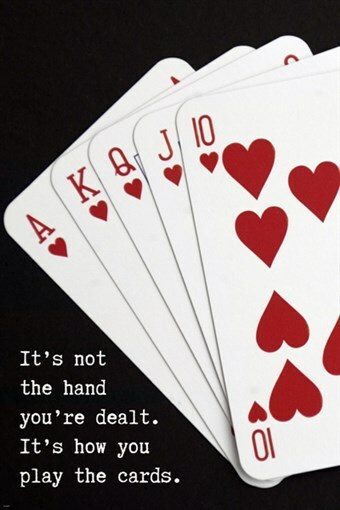HAND of PLAYING cards INSPIRATIONAL WISDOM poster 20x30 self empowerment