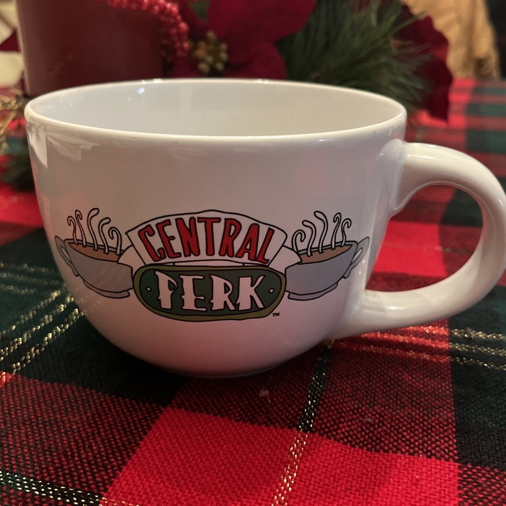 RARE FRIENDS TV Series Central Perk Large Coffee Tea Soup Mug Cup White Ceramic
