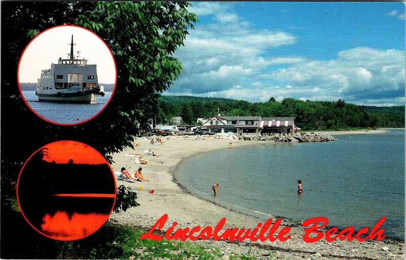 Postcard BEACH SCENE Lincolnville Maine ME m/09 AO1406