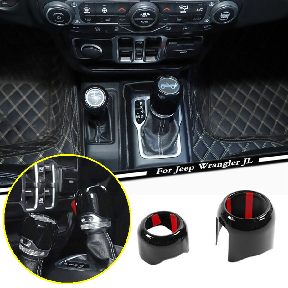 2018-2023 Jeep Wrangler JL ABS Black Gear Shift Knob Cover Trim