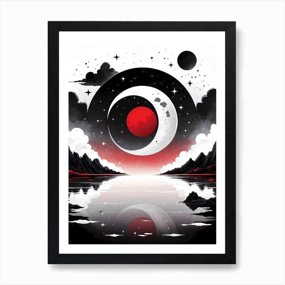 Moon And Stars 1 Art Print Framed Wall Art Poster Canvas Print Picture