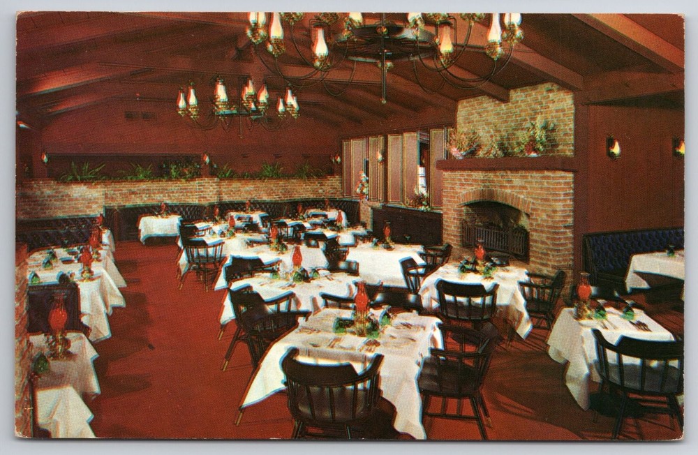 Vintage The Red Mill Restaurant Lafayette, CA Postcard 1950s Dining Room