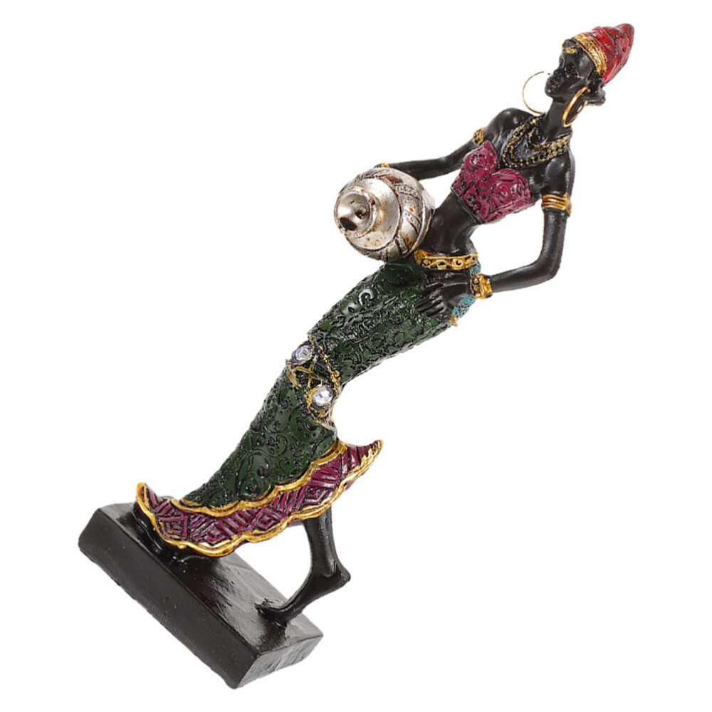 African Lady Figures Sculpture Resin Craft Figurine Statue Sculpture Home Resin