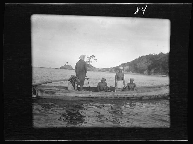 Photo:Japan 1908 Korean Fishermen Boat Coastal Scene Travel View