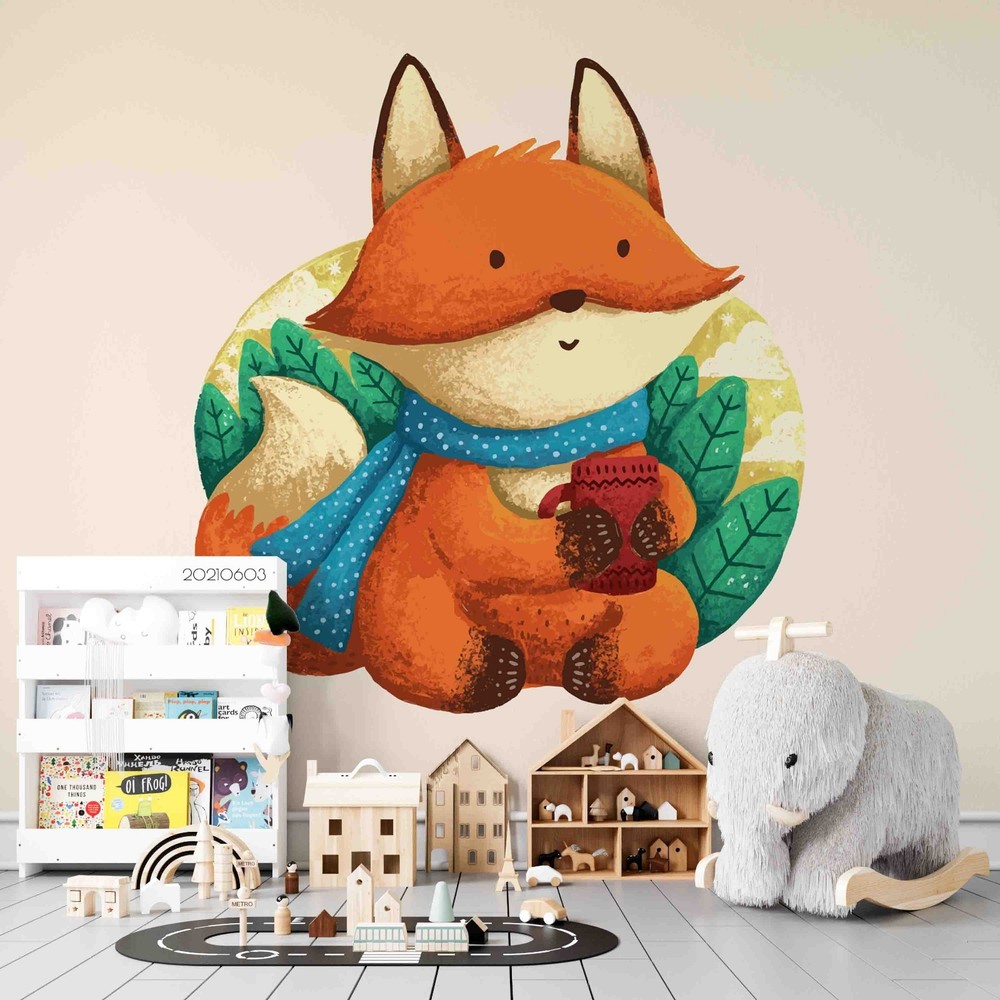 3D Fox Cartoon Illustration Wall Murals Wallpaper Murals Wall Sticker