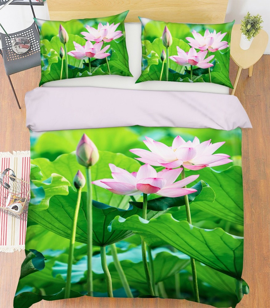 3D Lotus Leaf ZHUA3345 Bed Pillowcases Quilt Duvet Cover Set Queen King Zoe