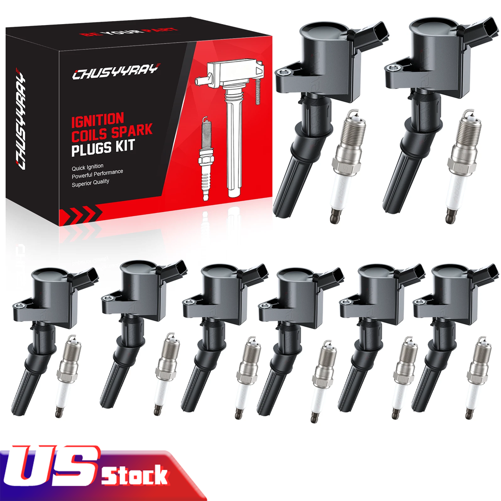 8PCS Ignition Coil DG508 &Spark Plug SP479 For Lincoln Town Car 1998-2011 4.6L