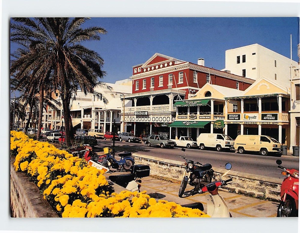 Postcard Front Street Hamilton Bermuda British Overseas Territory