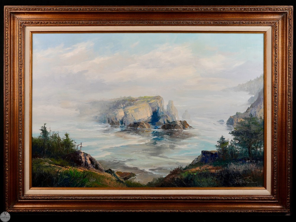 Vintage Original Seascape Oil on Canvas 