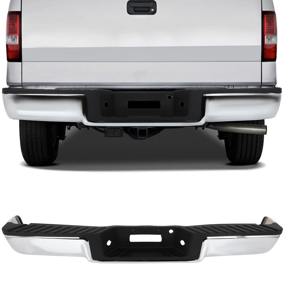 For 2006-2008 Ford F-150 Chrome Rear Step Bumper Assembly w/o Park Sensor Hole