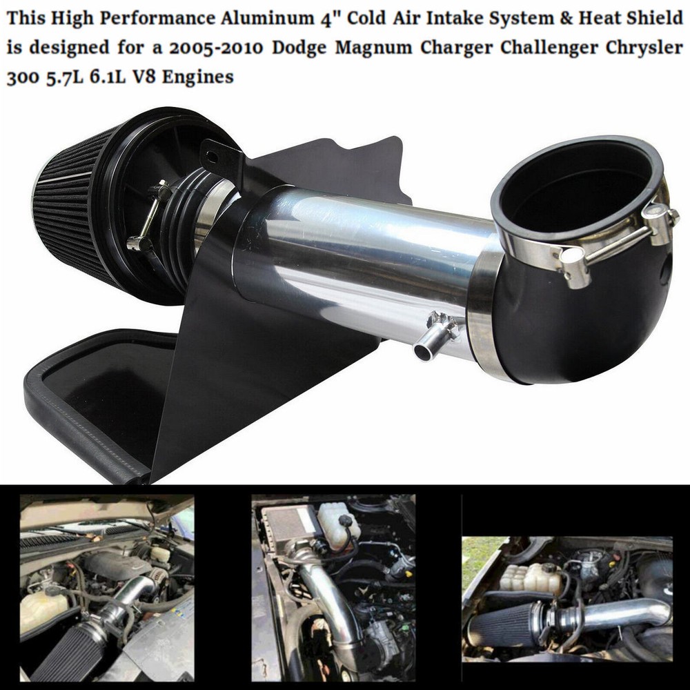 High-Performance Cold Air Intake with Heat Shield for 09-10 Dodge Challenger R/T 5.7L 6.1L V8 HEMI