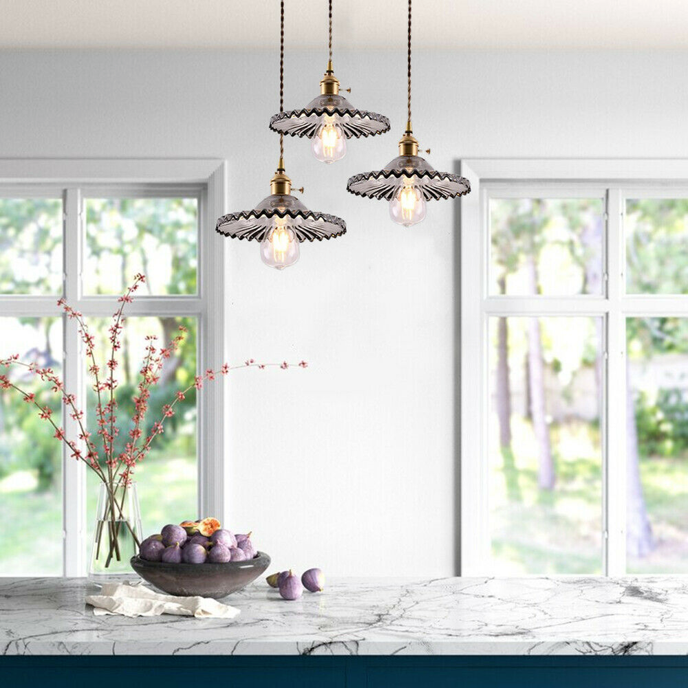 3-Light Cluster Chandelier Pendant Lighting Vintage Linear Kitchen Island Light