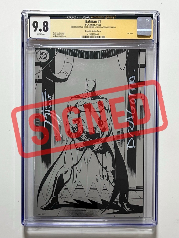 CGC JSA 9.8 Batman #1 NYCC Exclusive Absolute Homage 2X Signed Jimenez Dragotta