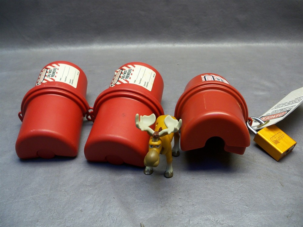 Master Lock Safety Series 488 Lockout Device Plus Lock (NO KEY) Lot of 3