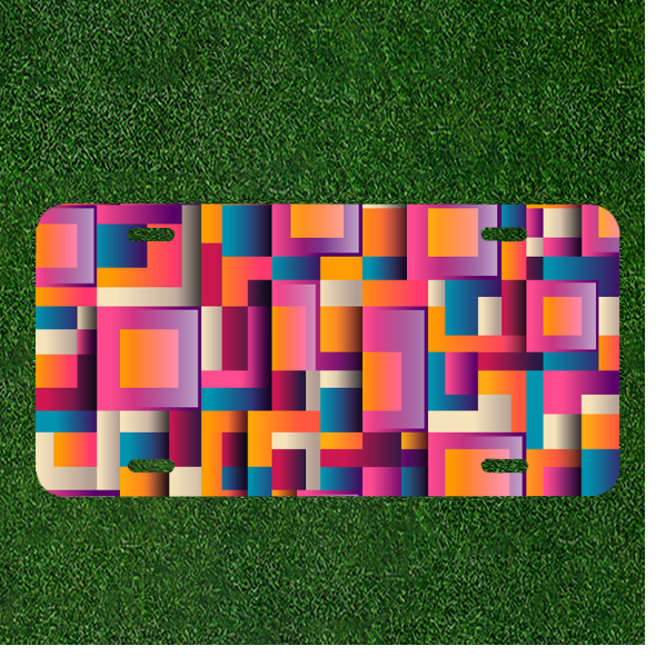 Custom Car License Plate with Personalized Abstract Geometry Design
