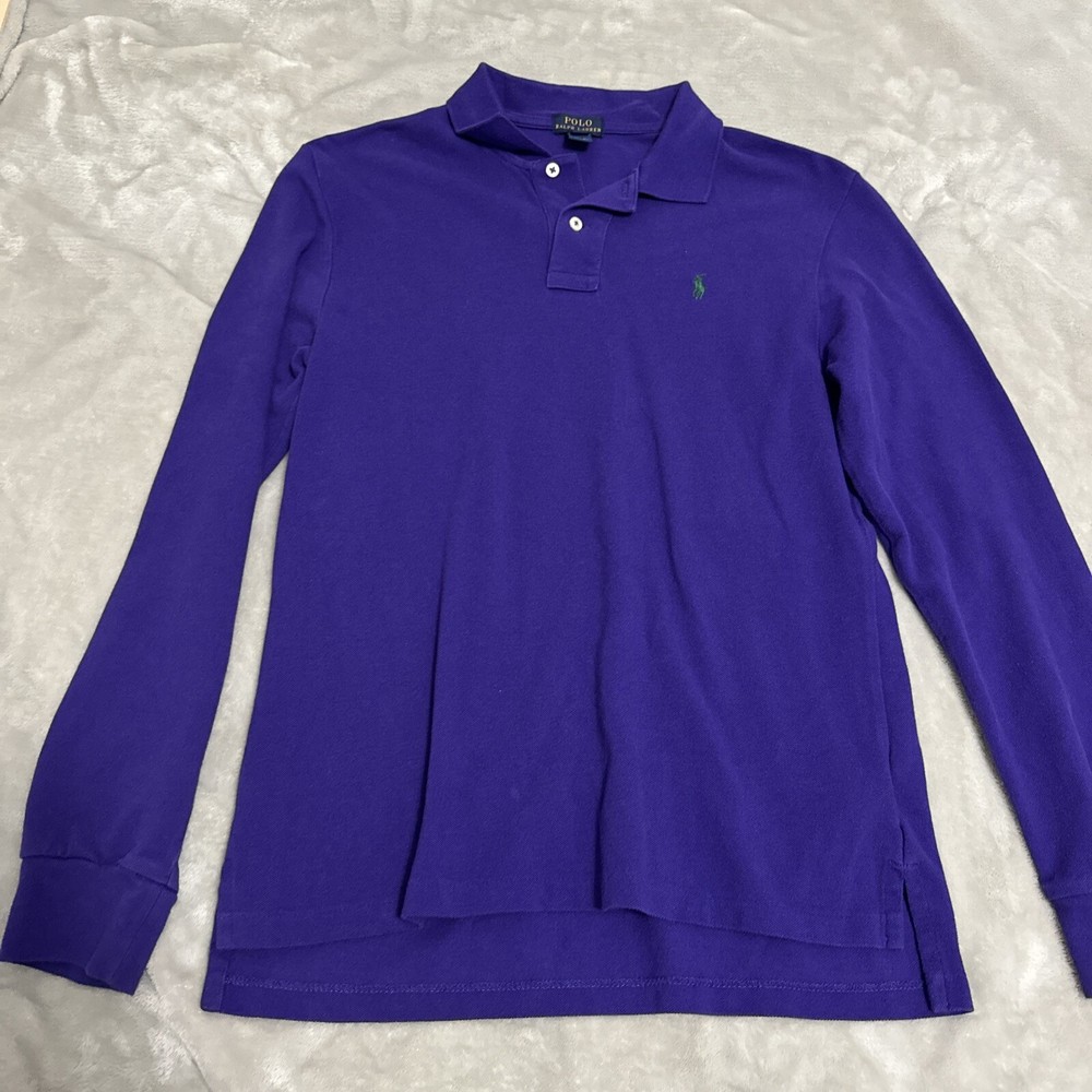 Polo Ralph Lauren Boys XL Purple Short Sleeve Polo Shirt Green Pony 18-20