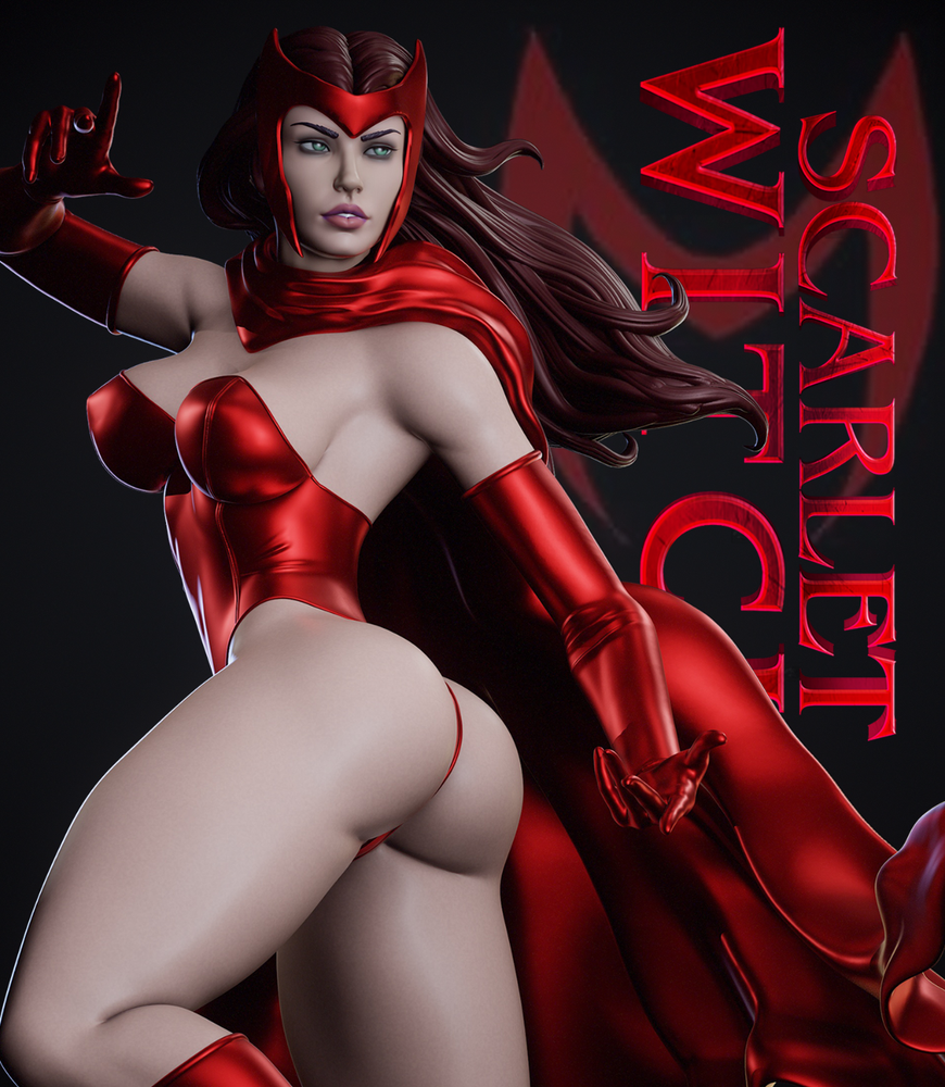 Scarlet Witch 1/6 Scale Sexy Resin Figure | Unpainted DIY Statue for Collectors