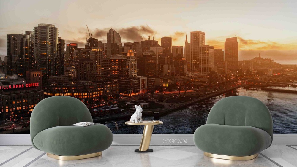 3D City Night View Wall Murals Wallpaper Murals Wall Sticker 10