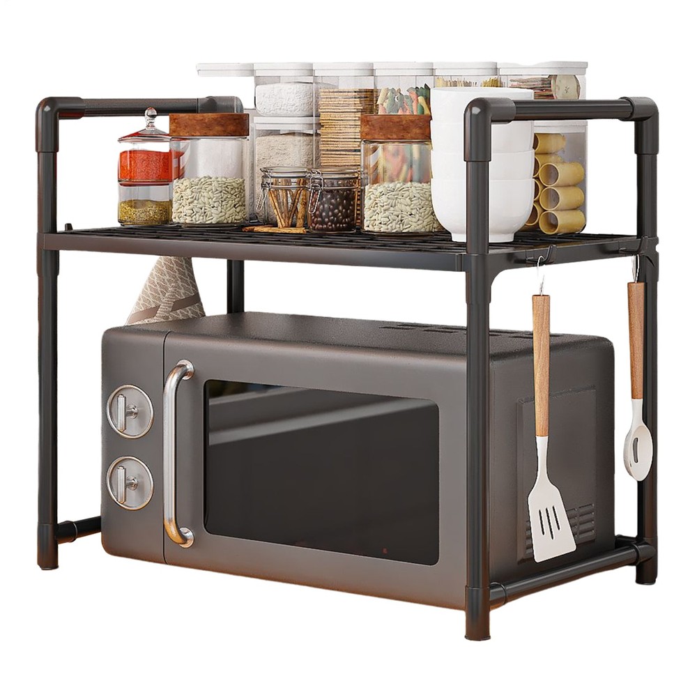 Expandable Microwave Oven Rack Countertop Stand for Kitchen Storage