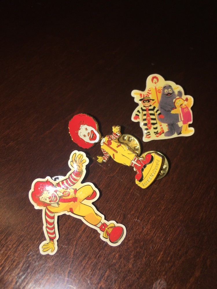 *~* MCDONALD'S LOT OF 3 PINS RARE RONALD ORIGINAL MONOPOLY ! Group II Inc
