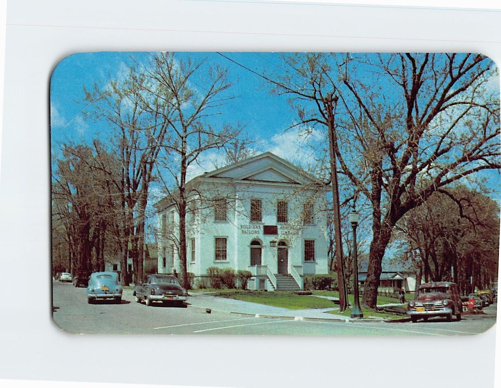 Postcard Soldiers And Sailors Memorial Library Buildings Geneva New York USA