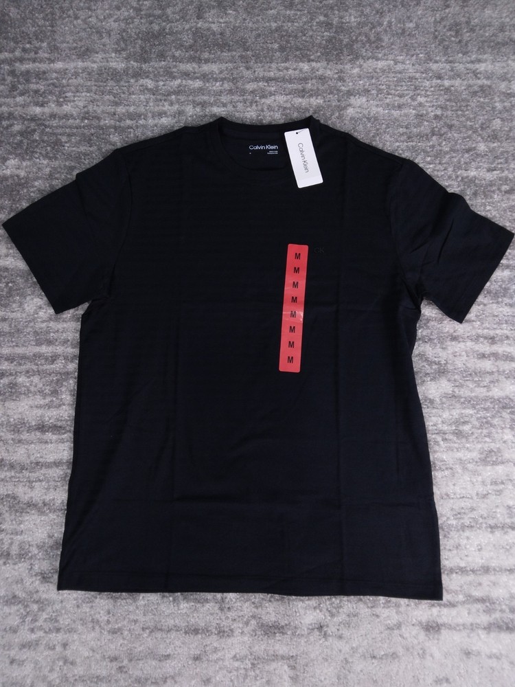 Calvin Klein Shirt Men's Black Medium Crew Neck Short Sleeve Dress Tee