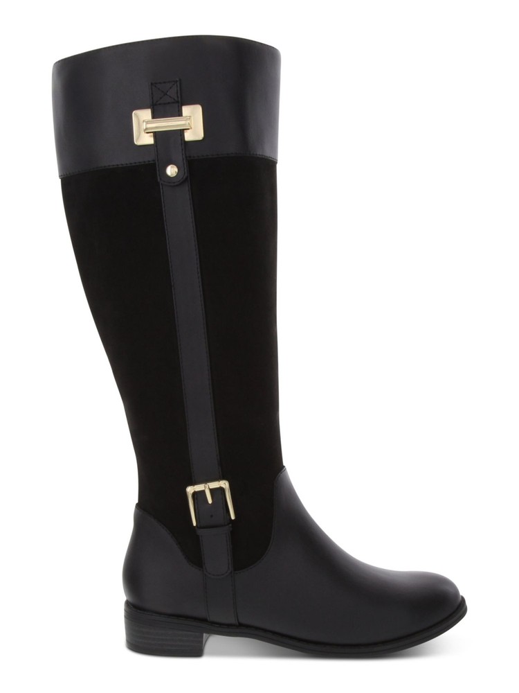 KAREN SCOTT Womens Black Hardware Deliee2 Round Toe Block Heel Riding Boot 5 M
