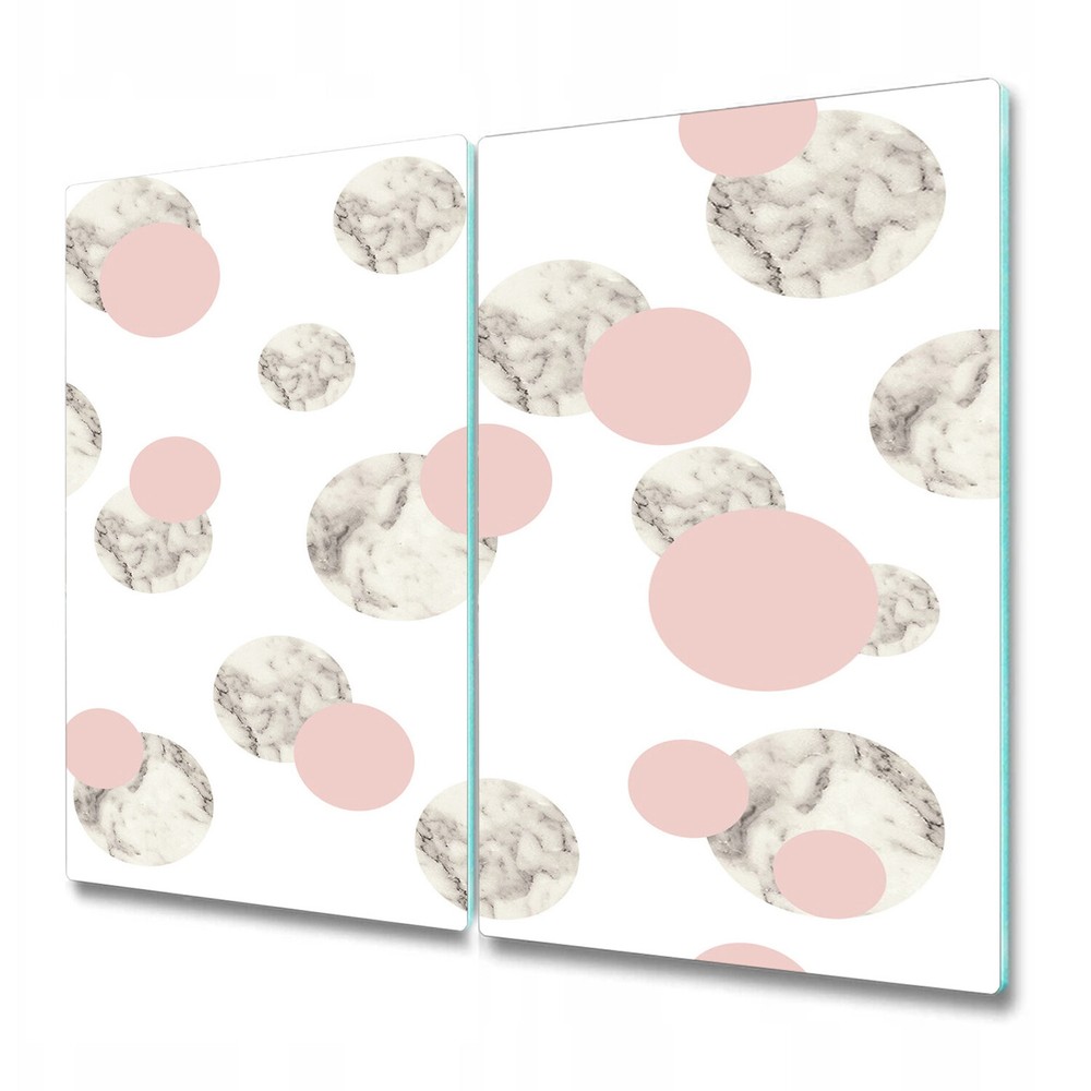 Tempered Glass Induction Ceramic Hob Cover Marble Pink Minimalistic 2x30x52