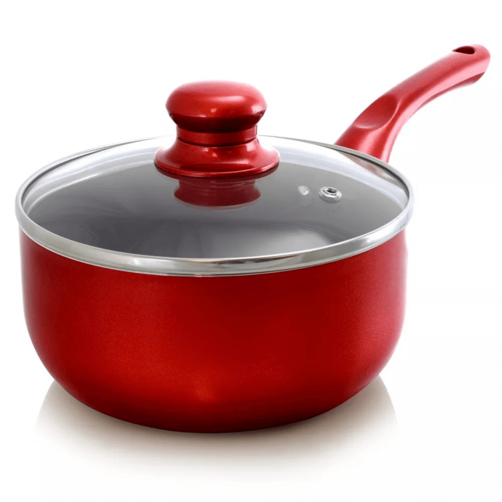 Better Chef 1.5Qt Ceramic Nonstick Saucepan with Tempered Glass Lid