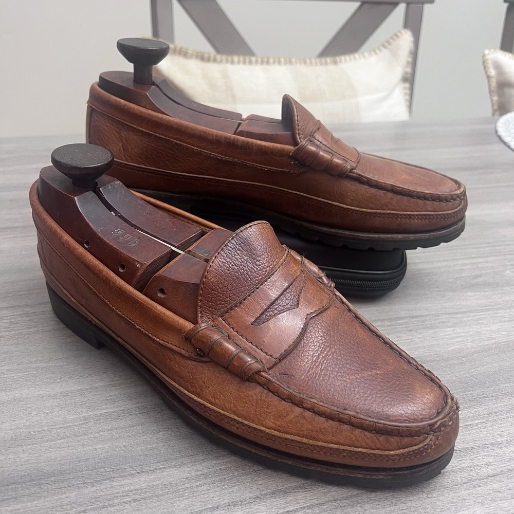 Allen Edmonds Quincy Men's Penny Loafer Shoes Size 10 D Brown Leather