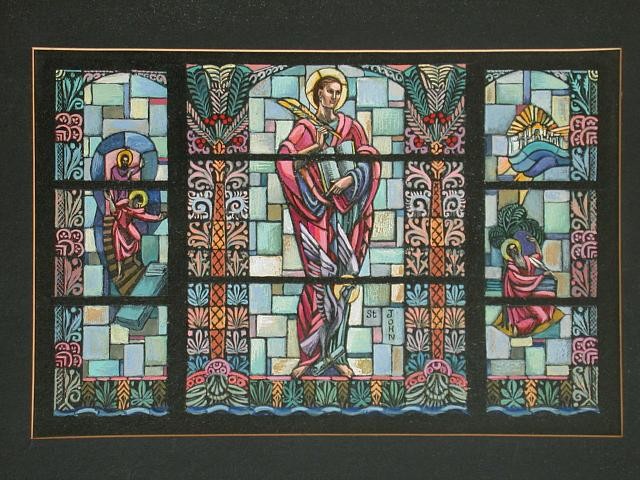 Photo:St John Eagle Stained Glass Window Design 1950s-1990s