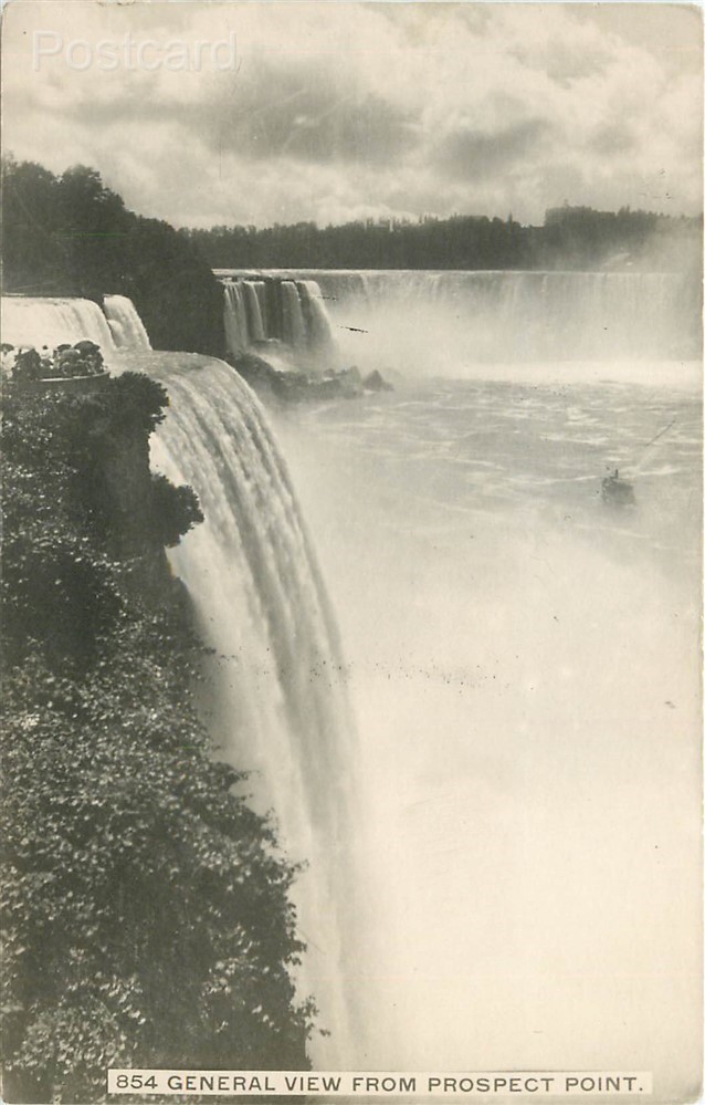 NY, Niagara Falls, New York, General View from Prospect Point,  No. 854, RPPC