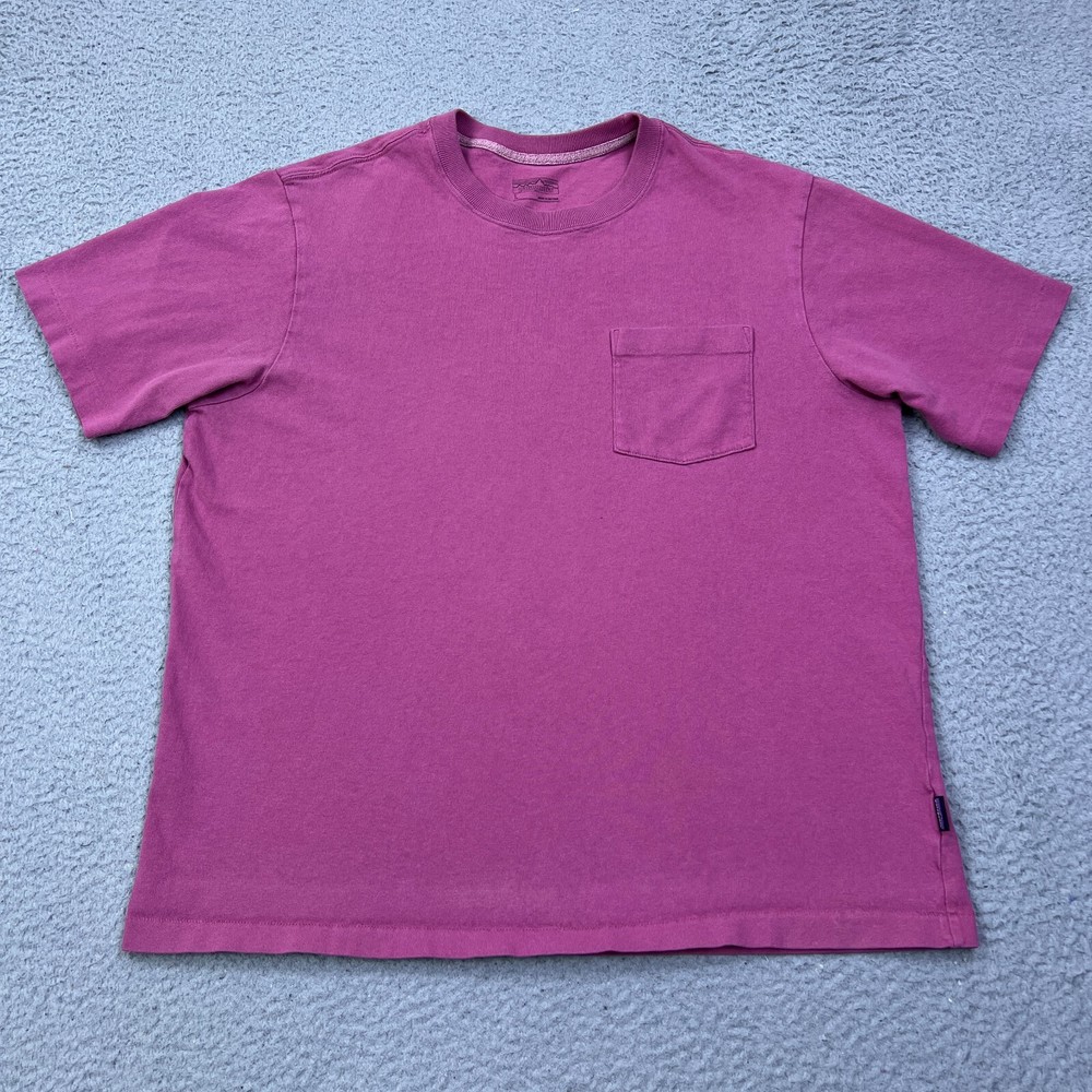 Patagonia Men's Organic Cotton Midweight Pocket Tee Star Pink Large Shirt 52370