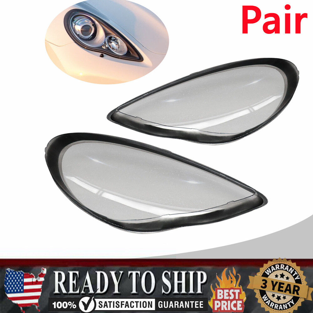 Left Right Headlight Lens Covers Pair Fit Porsche Panamera 2010 2011 2012 2013
