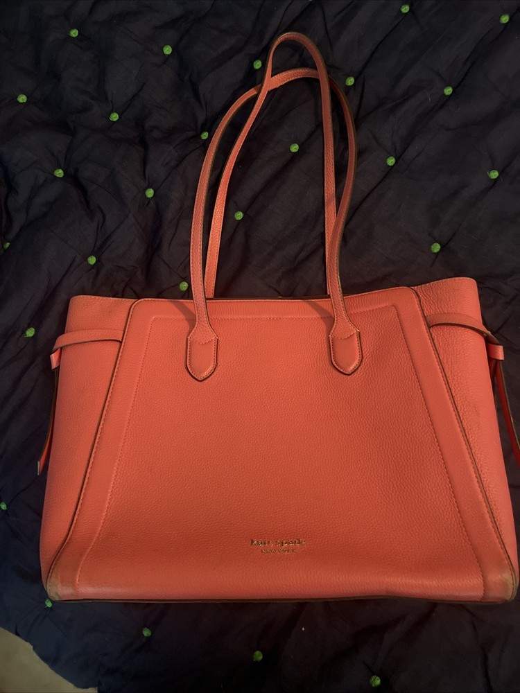 Kate Spade Coral Pebble Leather Large Tote Bag