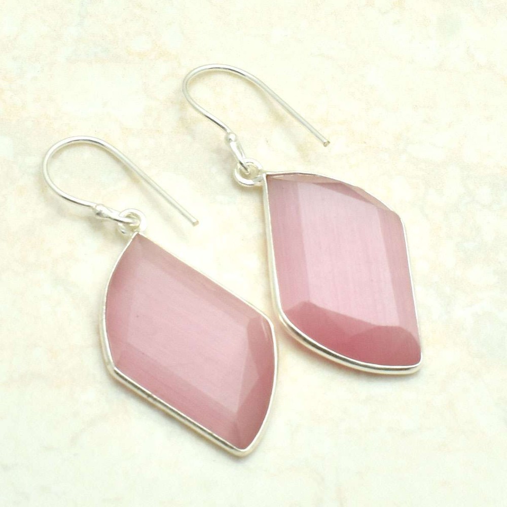 Cat Eye Handmade Drop Dangle Earrings Jewelry New Year Gift 1.84