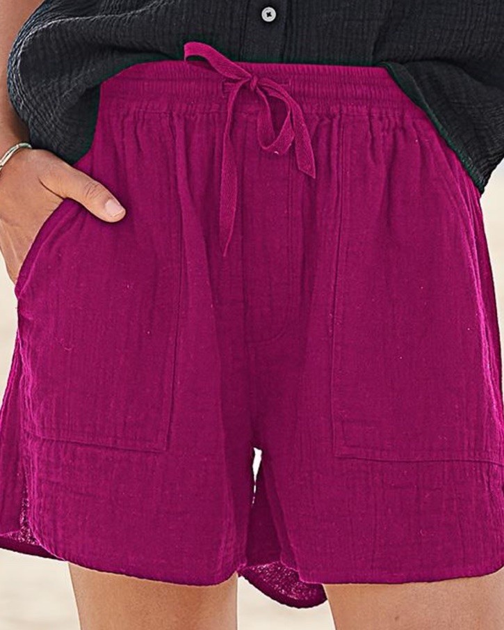 NEW Sundance Catalog Women’s MALINA Purple Drawstring Cotton Gauze Beach Swim M