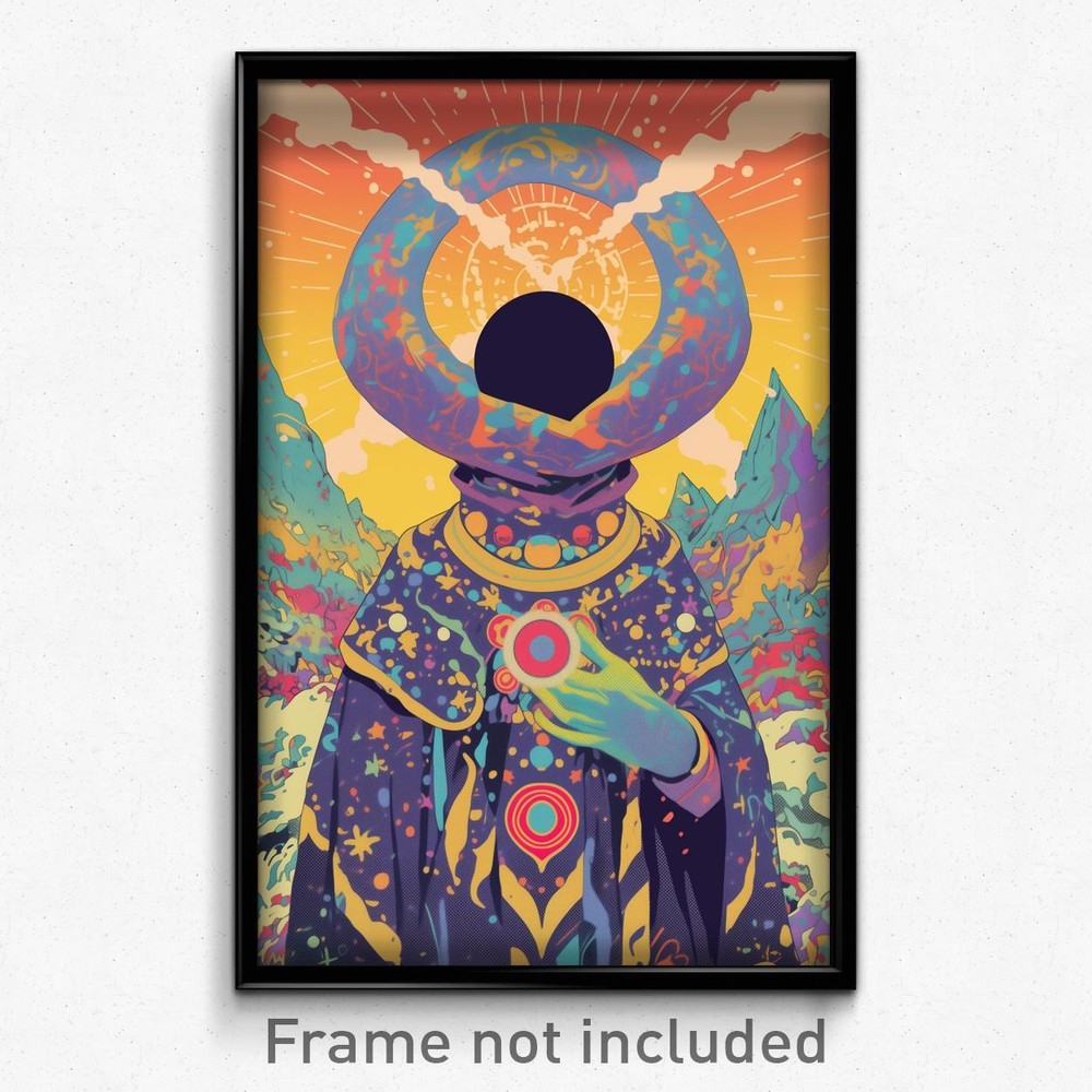 Psychedelic Trippy Retro Cartoon Film Print - Colorless Hole Art Poster