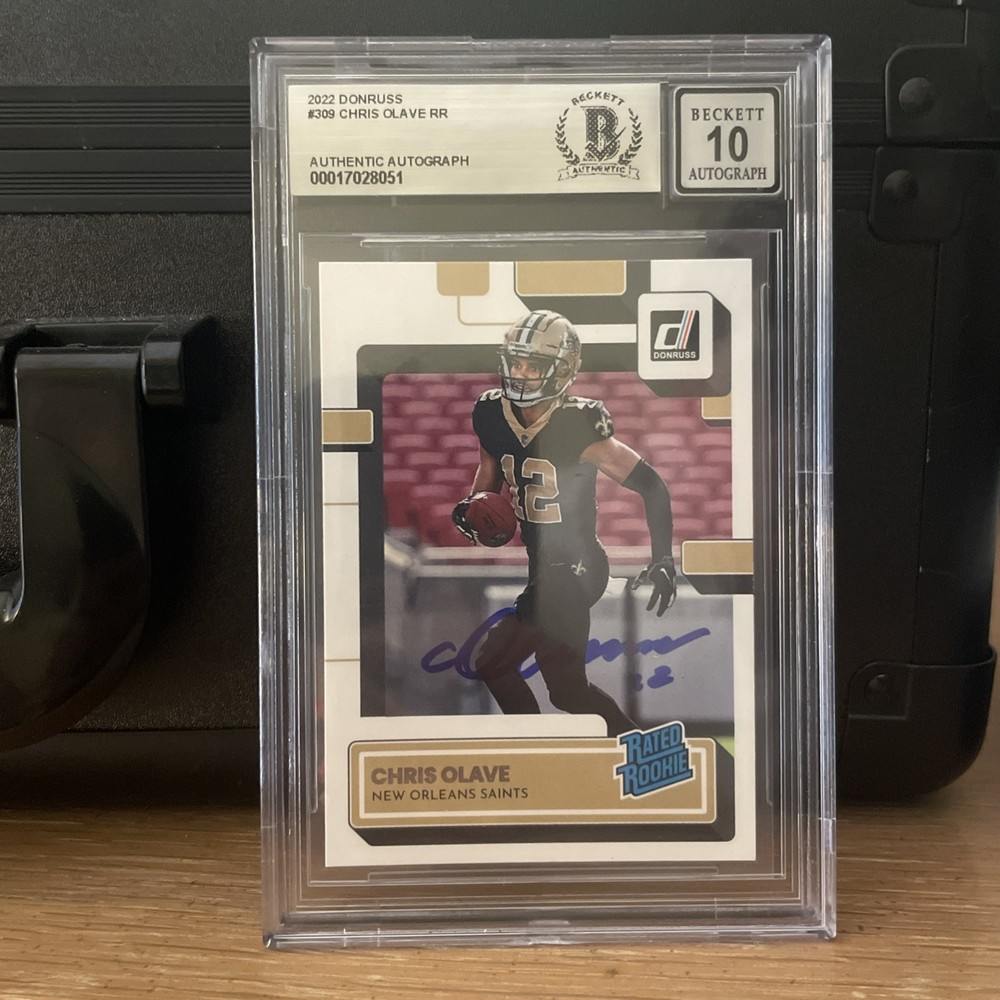 2022 Panini Donruss - Rated Rookie On-Card Autographs #309 Chris Olave (RC)