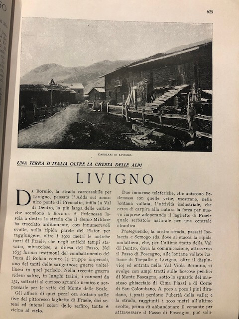 Vintage 1924 Livigno photo collection - 8-page print article with 12 historical images