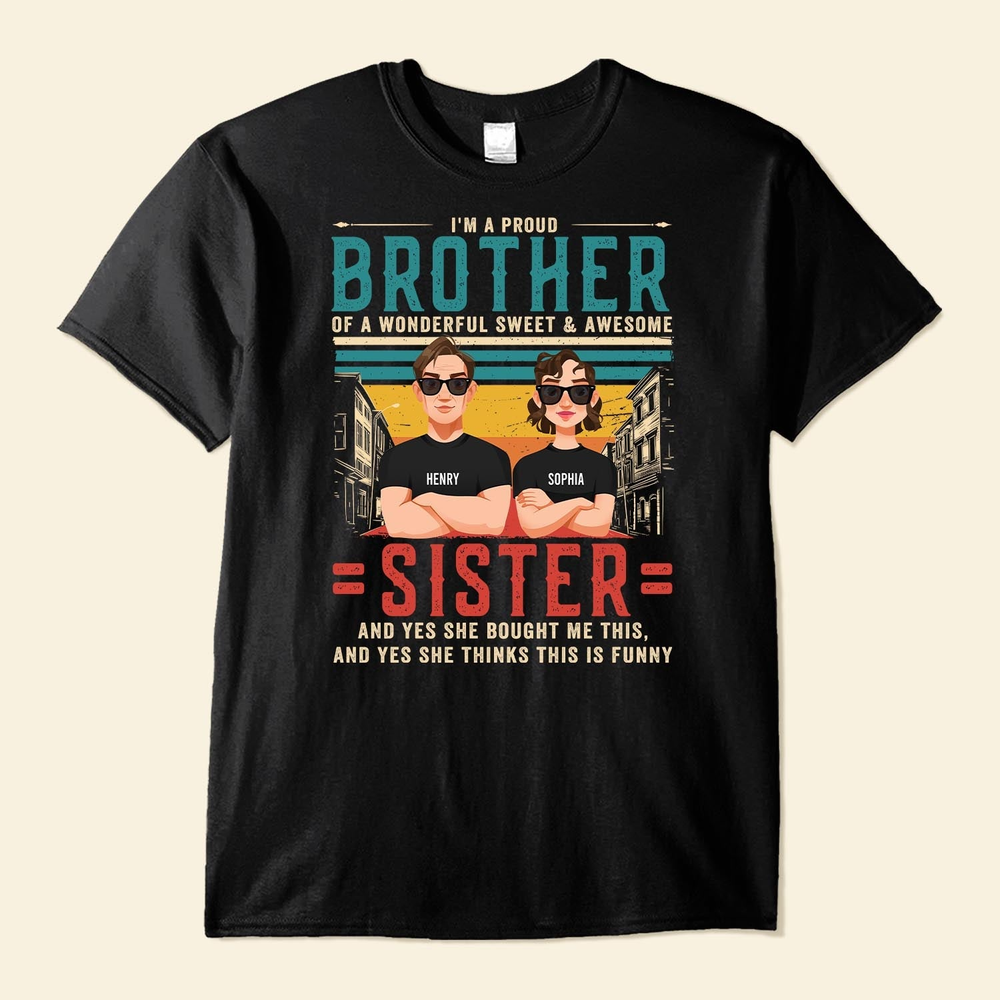 Proud Brother Proud Sister Custom Matching Sibling Shirts