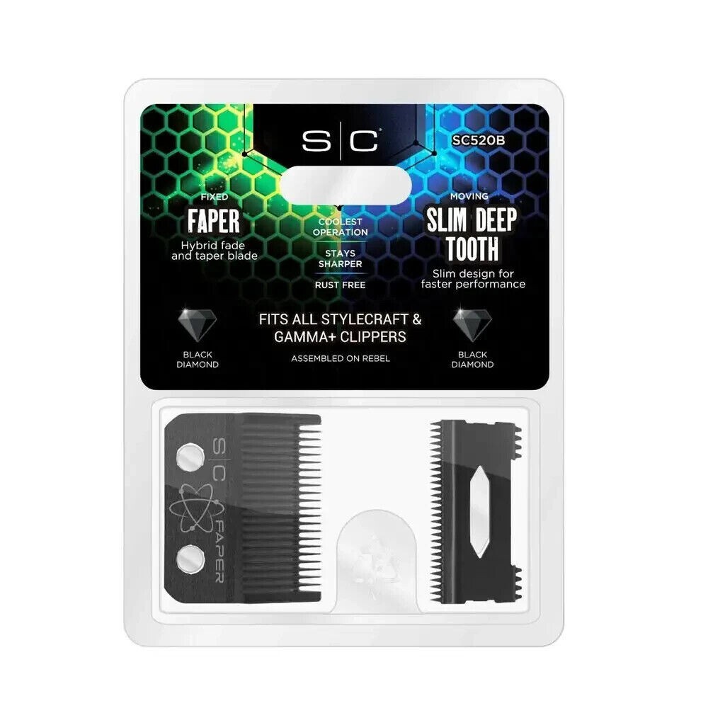 StyleCraft GAMMA FAPER Fade Taper Blade w/ Moving Slim Deep Tooth Cutter  SC520B