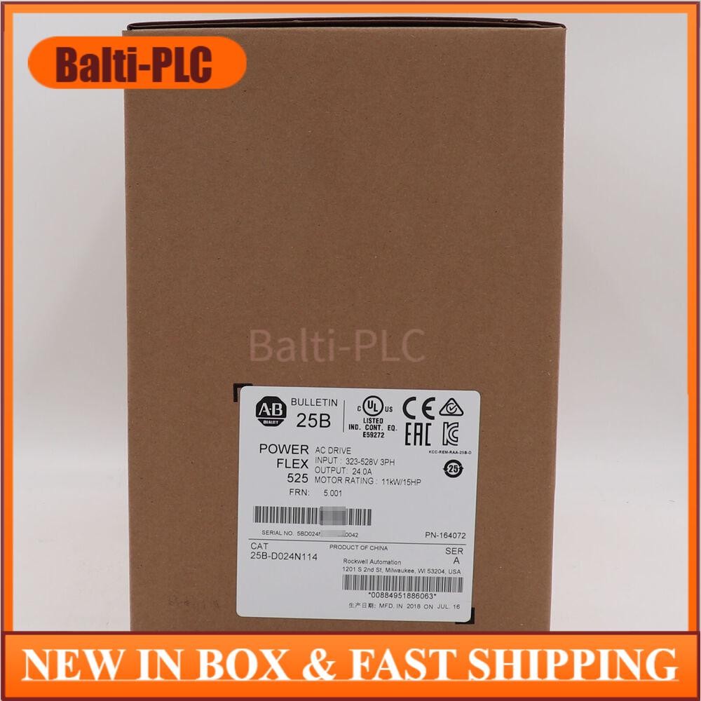 25B-D024N114 Allen-Bradley  PowerFlex 525 AC Drive 11kW 15Hp Factory Sealed NEW
