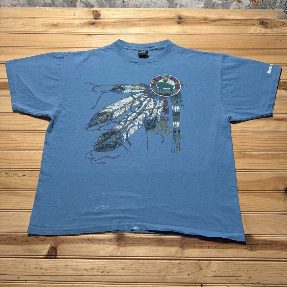 Vintage 90s Native American Feathers Mammoth Cave Kentucky Souvenir T-Shirt - XL