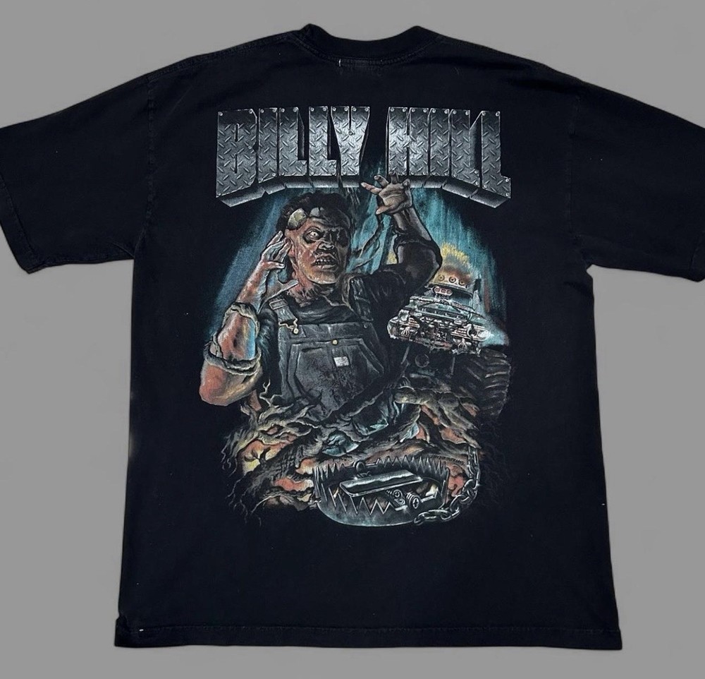 Billy Hill Black Graphic Print T-Shirt Men’s Large Crew Neck Short Sleeve